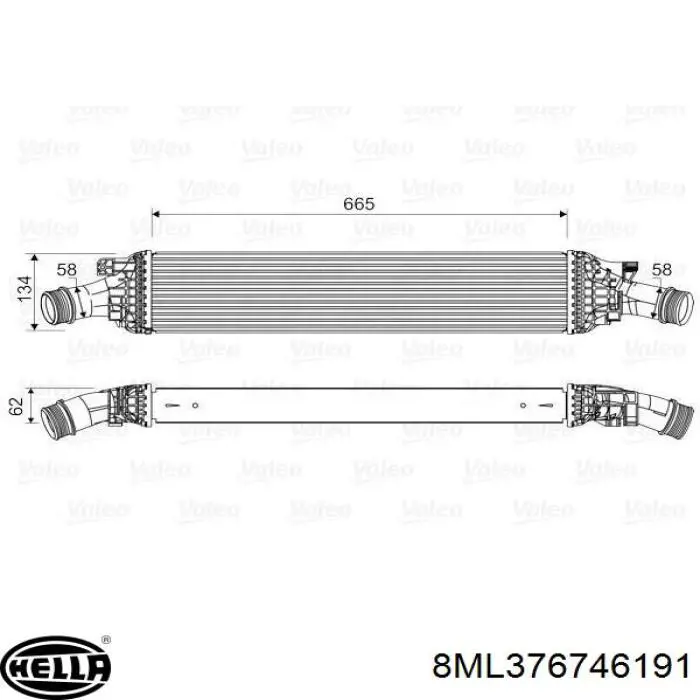 Система охолодження наддувочного повітря HELLA 8ML376746191 ціна, від 75.95 USD