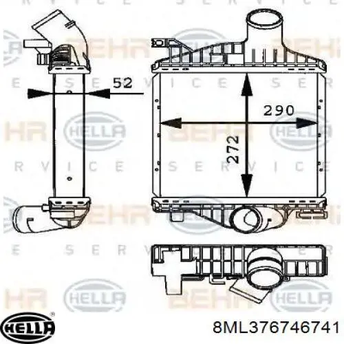 Купити 8ML376746741 HELLA Радіатор интеркуллера