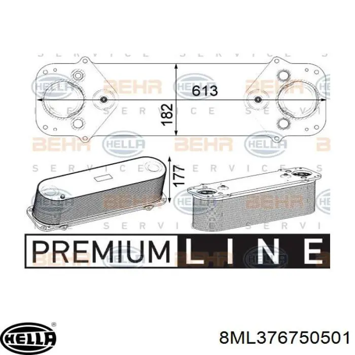 8ML376750501 Mahle Original Охолоджувач наддувочного повітря