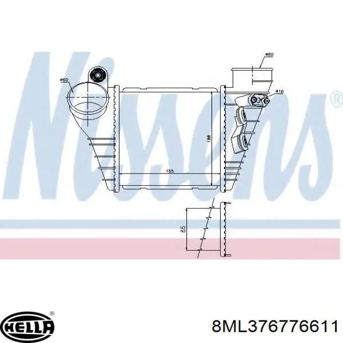 Купити 8ML376776611 HELLA Радіатор интеркуллера