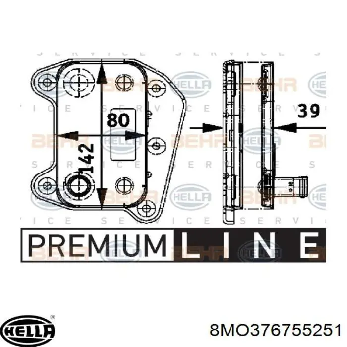 Радіатор масляний HELLA 8MO376755251 ціна, від 21.66 USD
