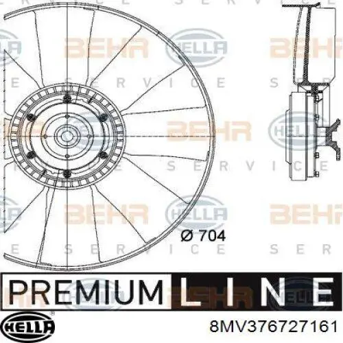 8MV376727161 HELLA Гідромуфта приводу вентилятора