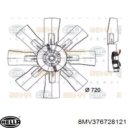 Вентилятор/крильчатка радіатора охолодження MAN F 2000 (Ман F)