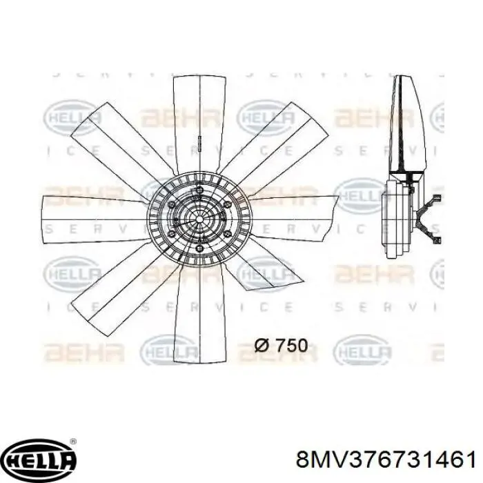 Купити 8MV376731461 HELLA Вентилятор/крильчатка радіатора охолодження