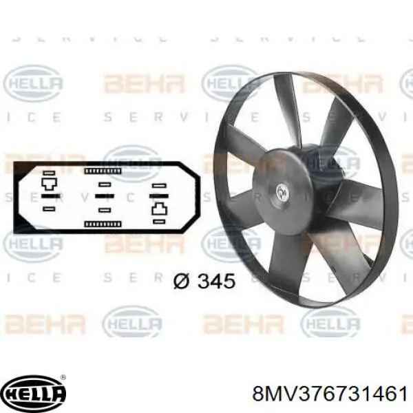 Вентилятор радіатора кондиціонера HELLA 8MV376731461
