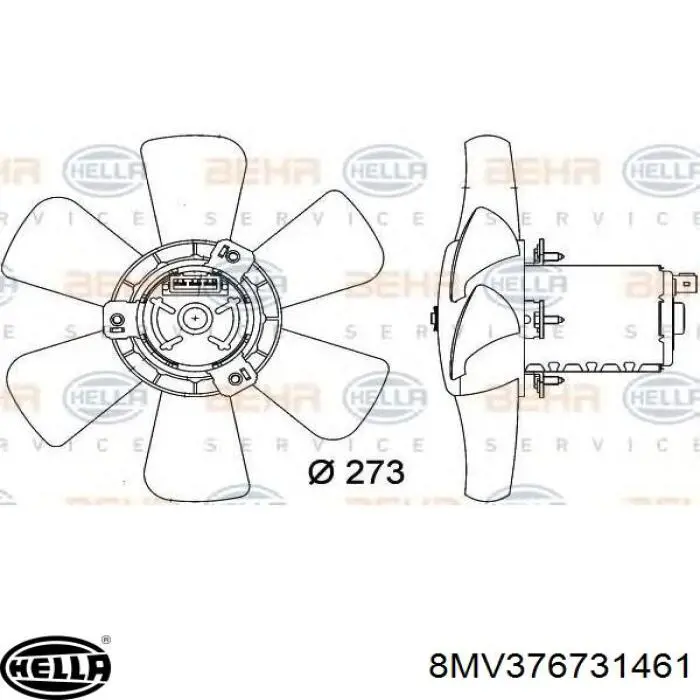 Вентилятор/крильчатка радіатора охолодження HELLA 8MV376731461 ціна, від 156.81 USD