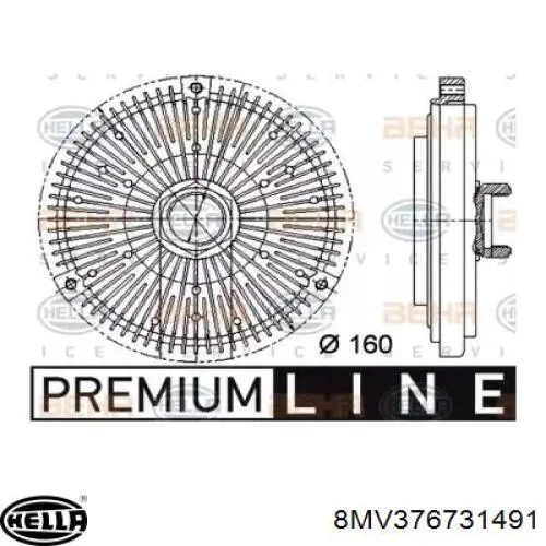 В'язкова муфта вентилятора HELLA 8MV376731491 ціна, від 50.40 USD