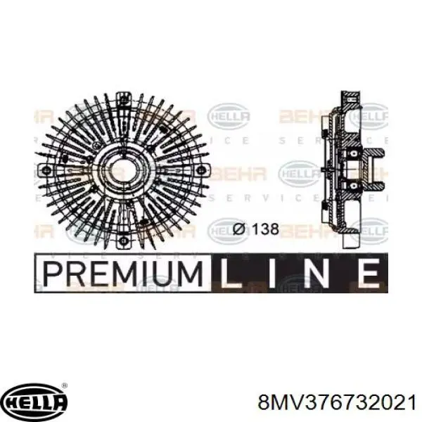 8MV376732021 HELLA Гідромуфта приводу вентилятора