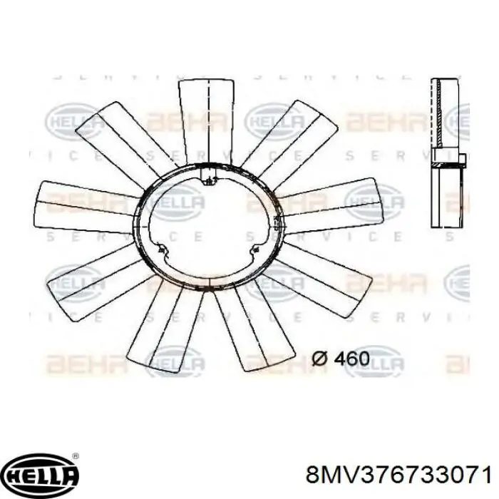 Купити 8MV376733071 HELLA Муфта вязкостная системи охолодження