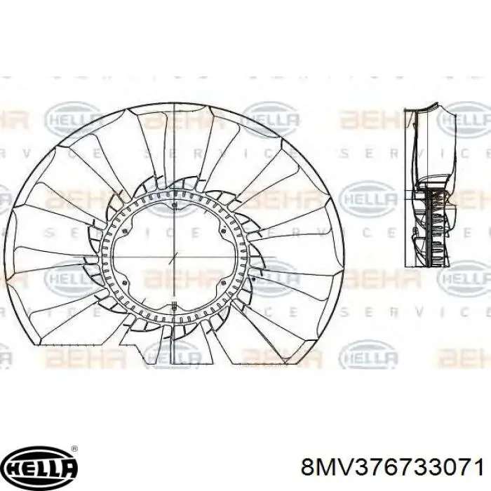 Вискомуфта вентилятора 8MV376733071 HELLA