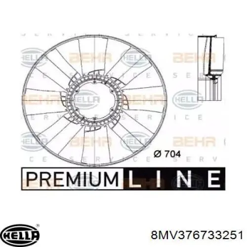 Вентилятор/крильчатка радіатора охолодження HELLA 8MV376733251 ціна, від 27.72 USD