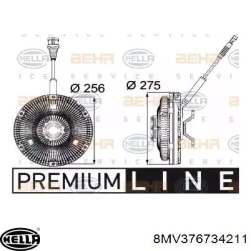 В'язкова муфта вентилятора HELLA 8MV376734211 ціна, від 489.69 USD