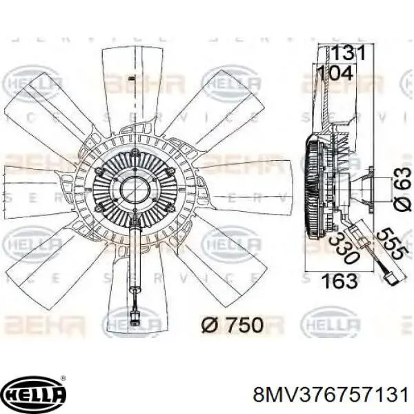 В'язкова муфта вентилятора AVA VLC093 ціна, від 364.19 USD