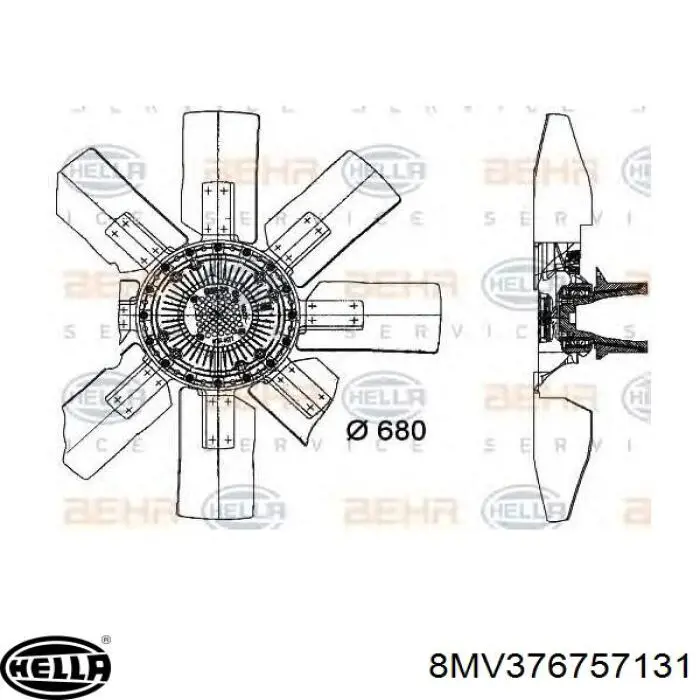 8MV376757131 HELLA Гідромуфта приводу вентилятора