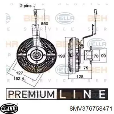 Вискомуфта вентилятора 8MV376758471 HELLA