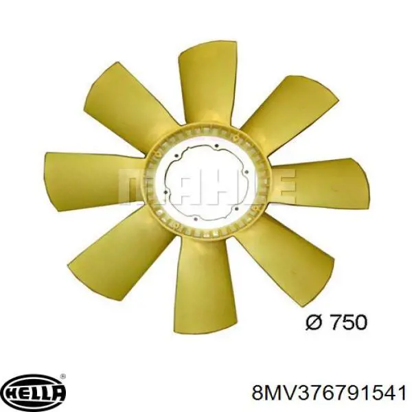 Вентилятор/крильчатка радіатора охолодження 8MV376791541 HELLA