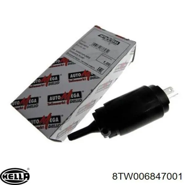 Насос-двигун омивача скла, перед/зад 8TW006847001 HELLA