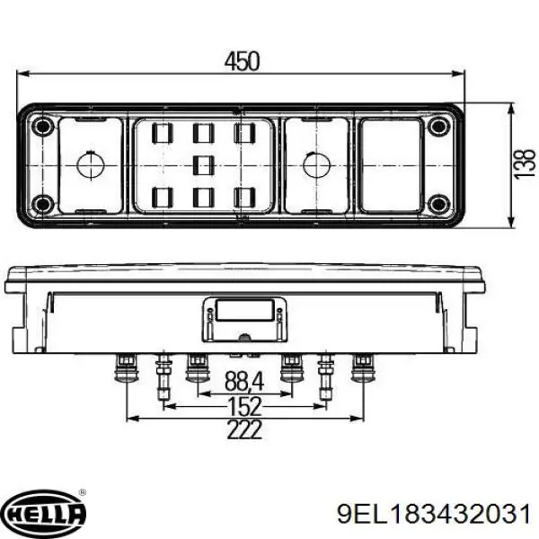 Скло заднього ліхтаря, лівого HELLA 9EL183432031 ціна, від 33.25 USD