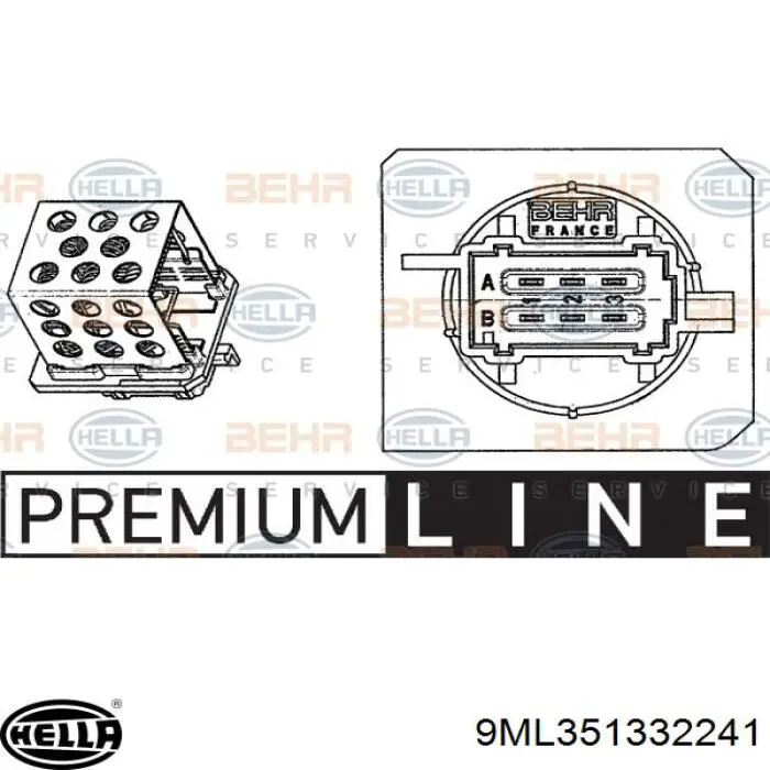 Резистор (опір) пічки, обігрівача салону 9ML351332241 HELLA