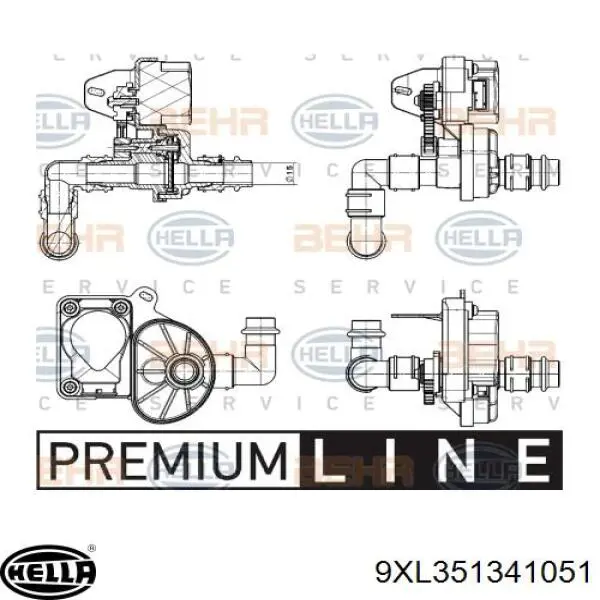 Регулюючий клапан охолоджувальної рідини 9XL351341051 HELLA