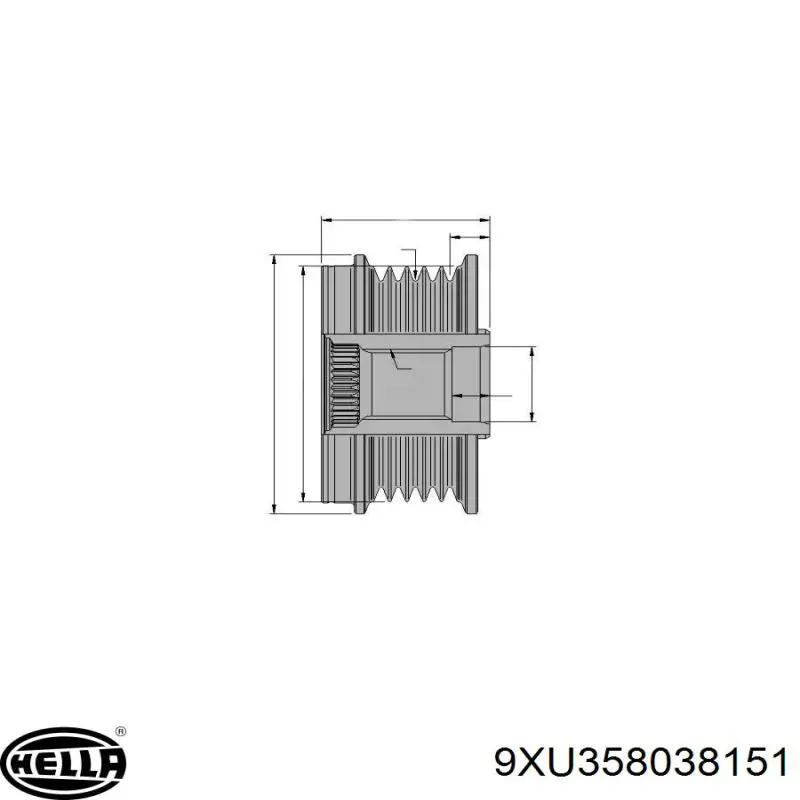 Шків генератора 9XU358038151 HELLA