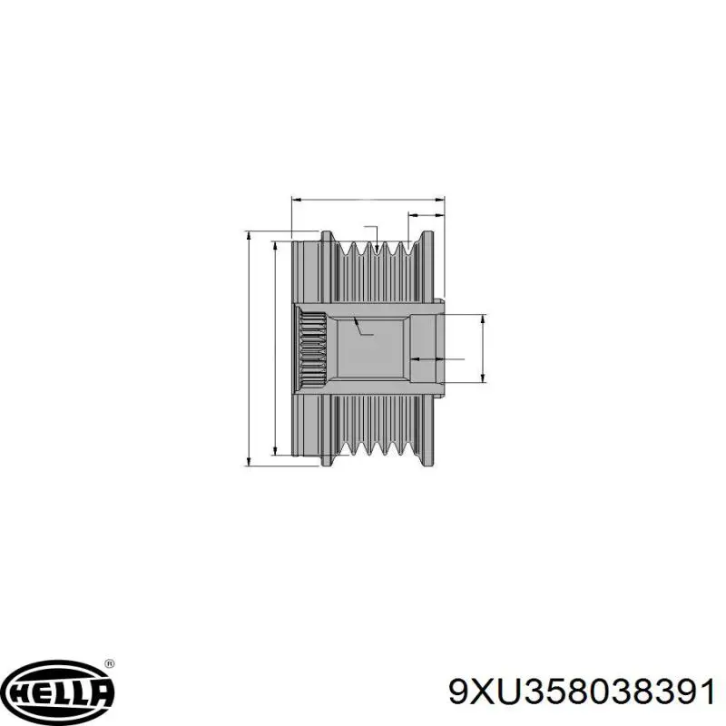 9XU358038391 HELLA шків генератора