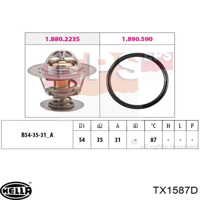 Автомобільний термостат HELLA TX1587D ціна, від 7.88 USD