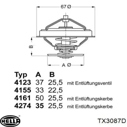 TX3087D HELLA Авто термостат