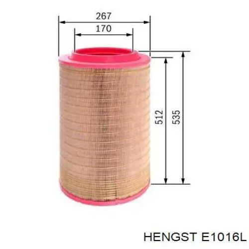 E1016L Hengst Повітряний фільтр двигуна