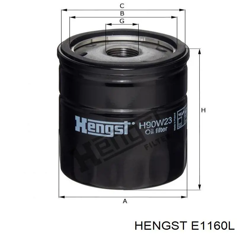 Повітряний фільтр E1160L Hengst