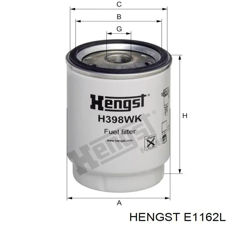 Повітряний фільтр E1162L Hengst
