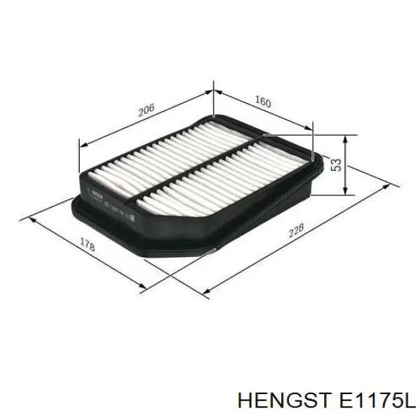 Елемент повітряного фільтра Hengst E1175L ціна, від 5.87 USD
