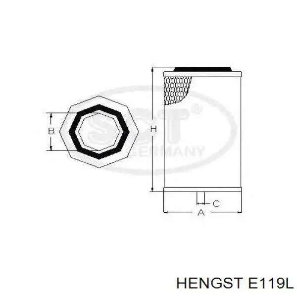Елемент повітряного фільтра Hengst E119L ціна, від 108.07 USD