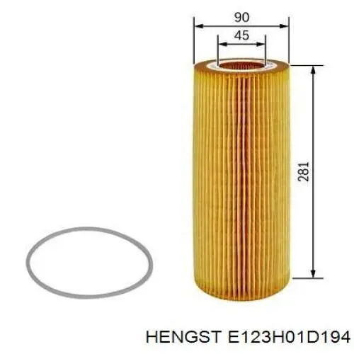 Фільтр масляний Hengst E123H01D194