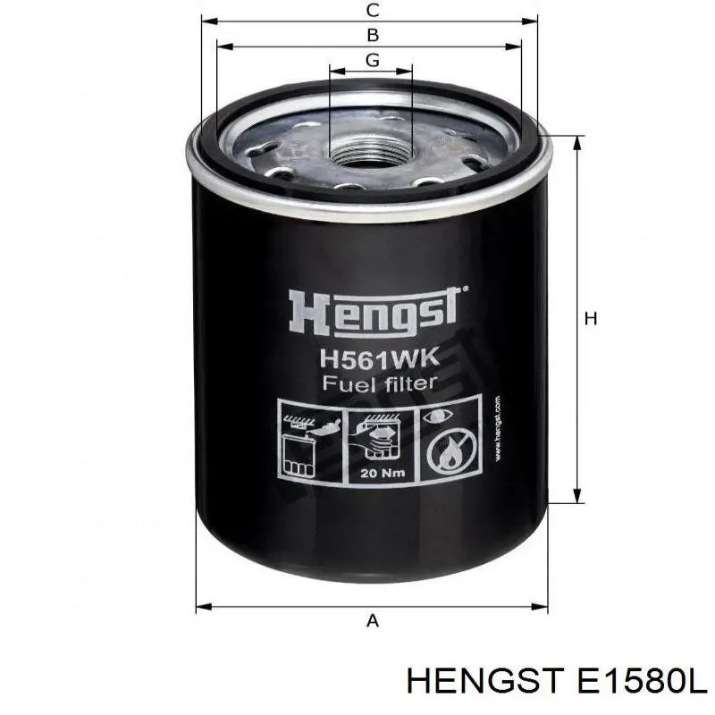 Купити E1580L Hengst Автомобільний фільтр повітря