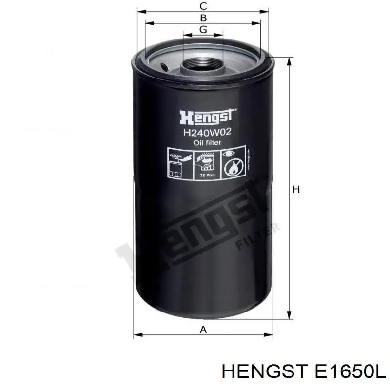 Фільтр повітряний E1650L Hengst