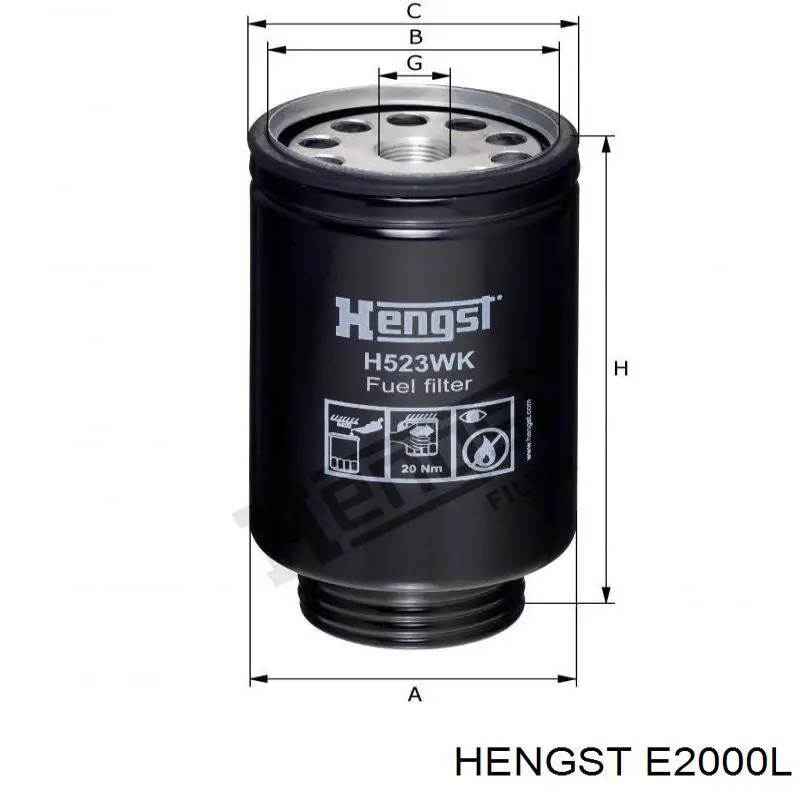 Фільтр повітряний Hengst E2000L
