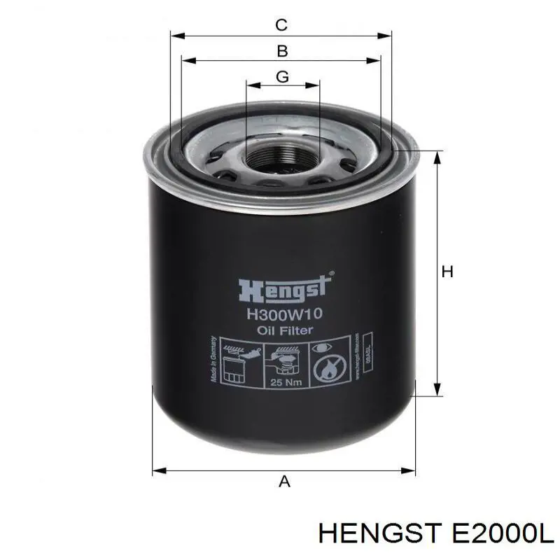 Повітряний фільтр E2000L Hengst