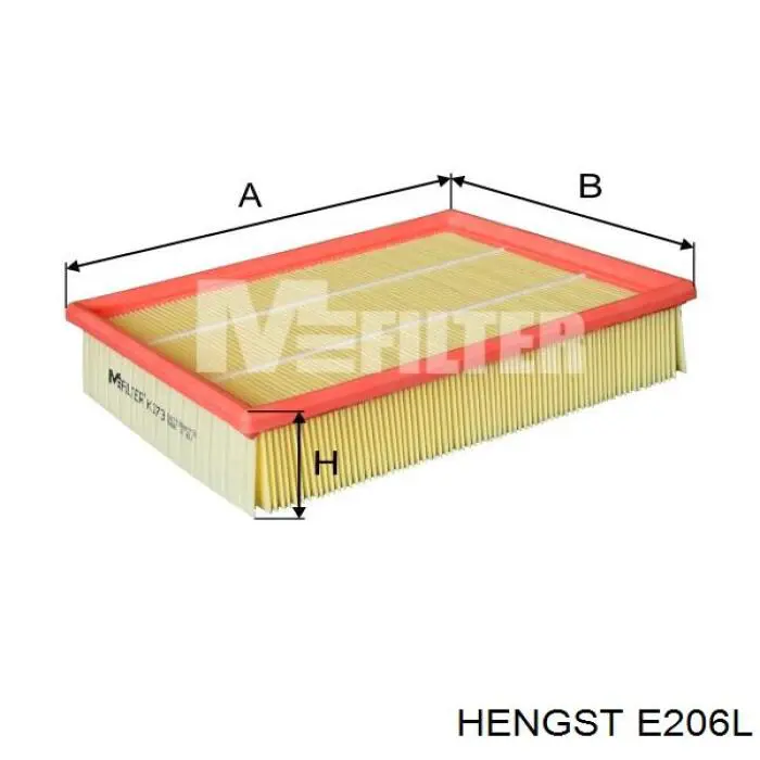 Повітряний фільтр E206L Hengst