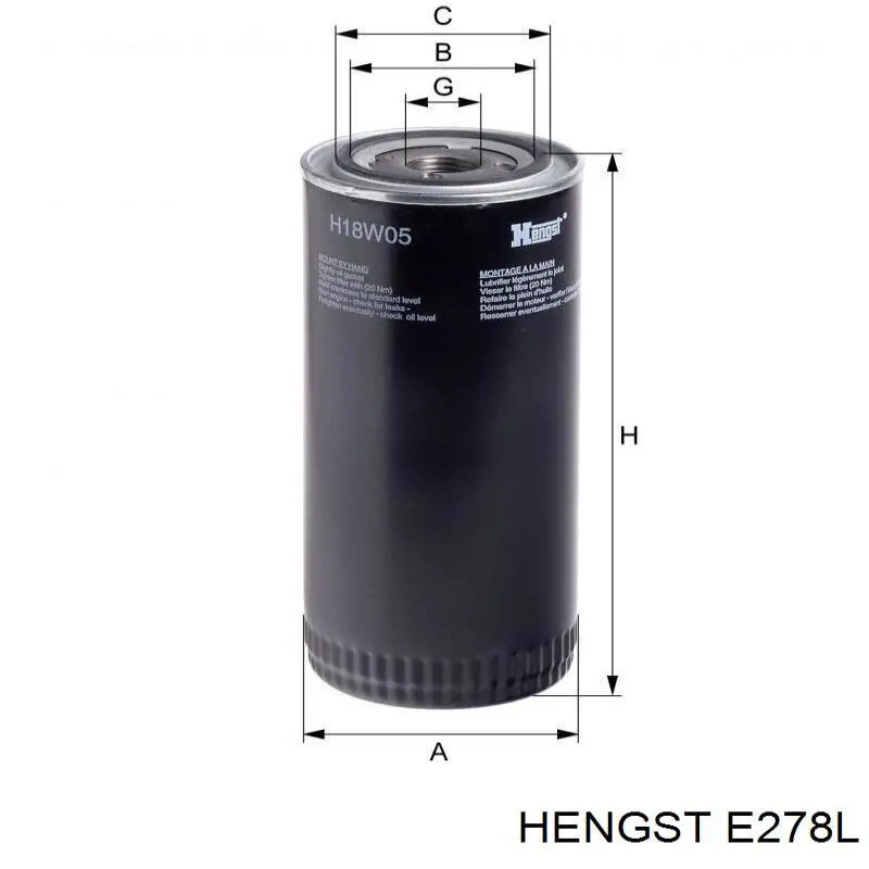 Купити E278L Hengst Автомобільний фільтр повітря
