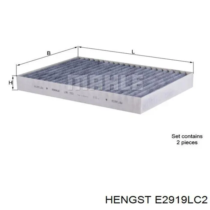 Повітряний фільтр салону Hengst E2919LC2