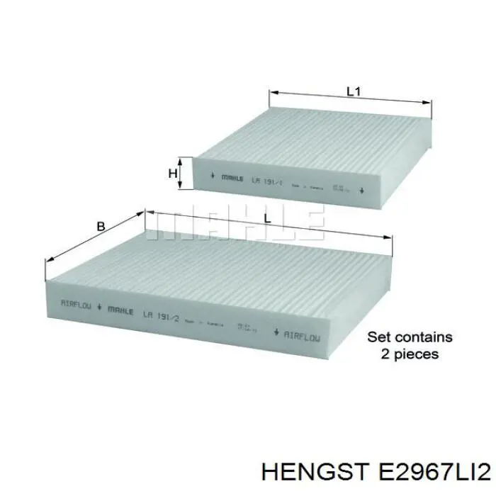 Фільтр повітряний обігрівача Hengst E2967LI2 ціна, від 6.30 USD