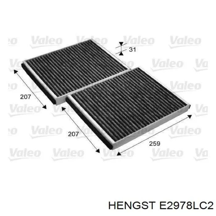 Повітряний фільтр салону Hengst E2978LC2