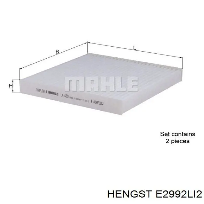 Повітряний фільтр салону Hengst E2992LI2