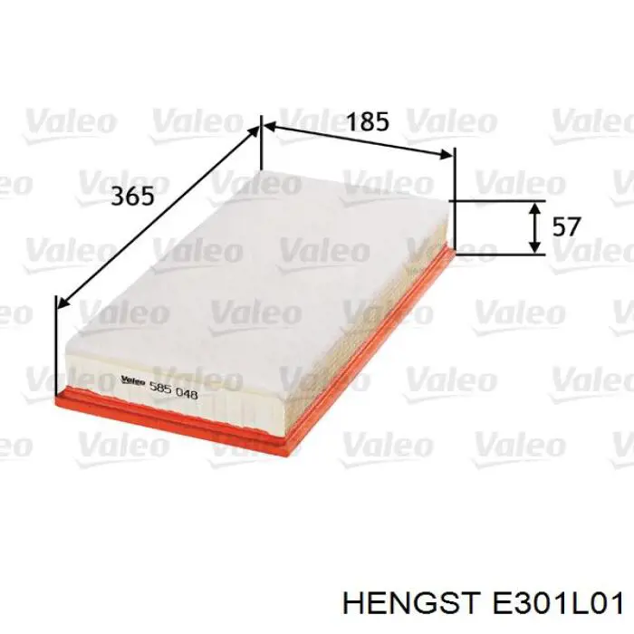 Фільтр повітряний Hengst E301L01