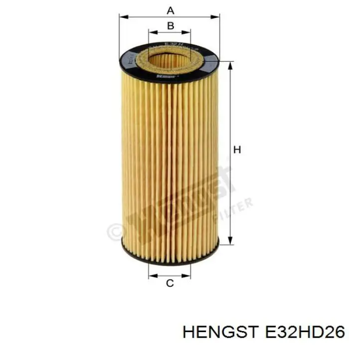 Масляний фільтр двигуна Hengst E32HD26 ціна, від 5.91 USD