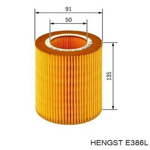 Фільтр повітряний E386L Hengst