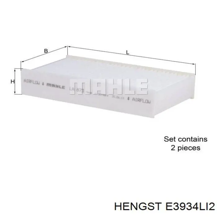 Повітряний фільтр салону Hengst E3934LI2