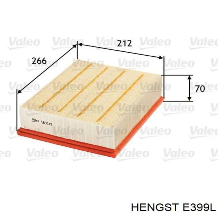 Елемент повітряного фільтра Hengst E399L ціна, від 10.27 USD