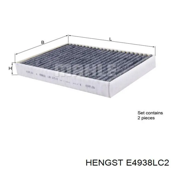 Купити E4938LC2 Hengst Фільтр салону вугільний